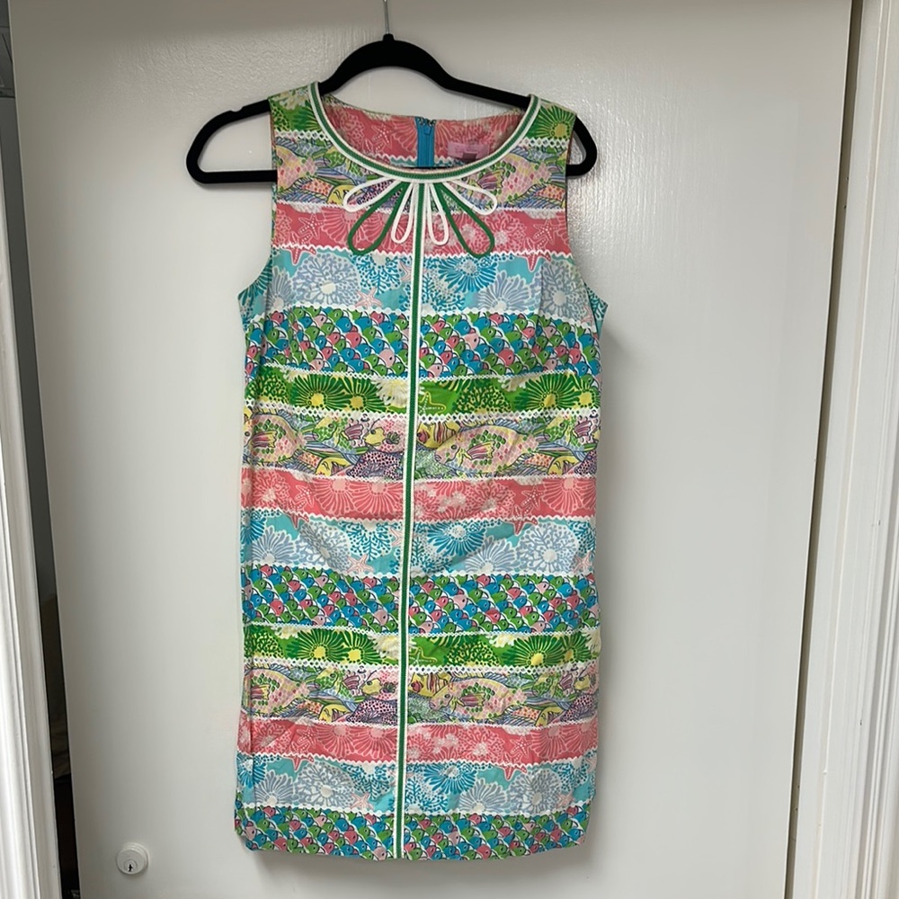 Lilly Pulitzer Pink and Green Sheath Mini Dress